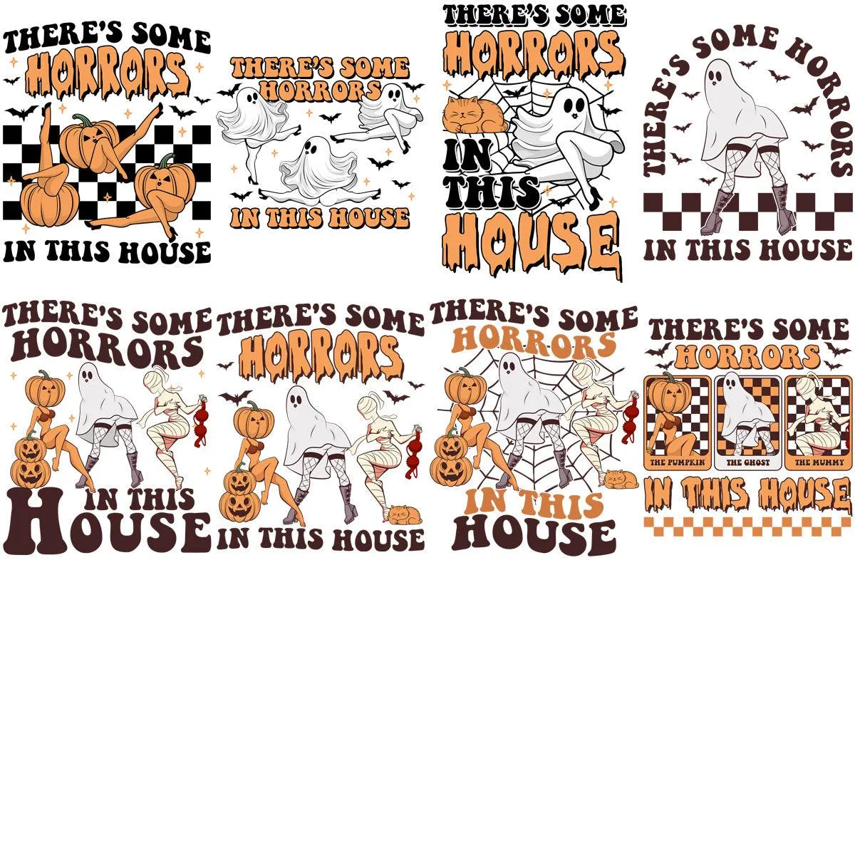 18 Halloween Horror in This House Designs Bundle PNG