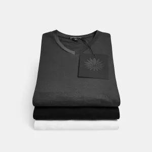 3 Pack Luxe Lotus Jersey V Neck Tee - Black/White/Carbon