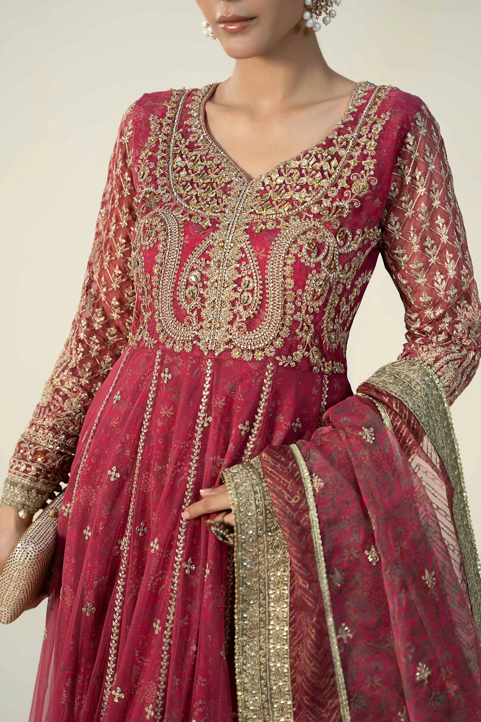 3 Piece Embroidered Net Suit | SF-W24-13