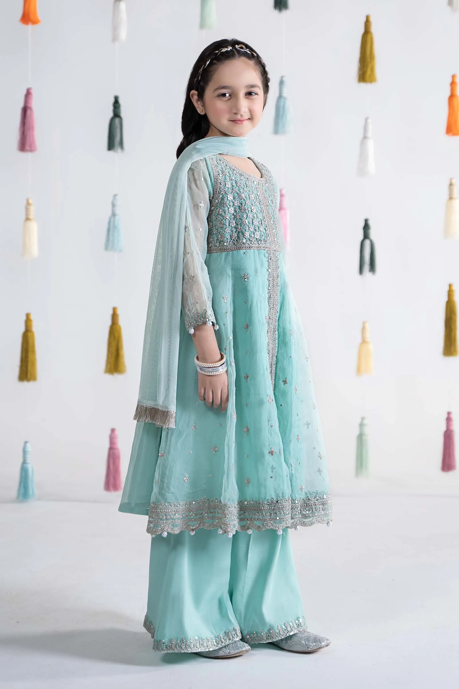 3 Piece Embroidered Organza Suit | MKS-EA24-32