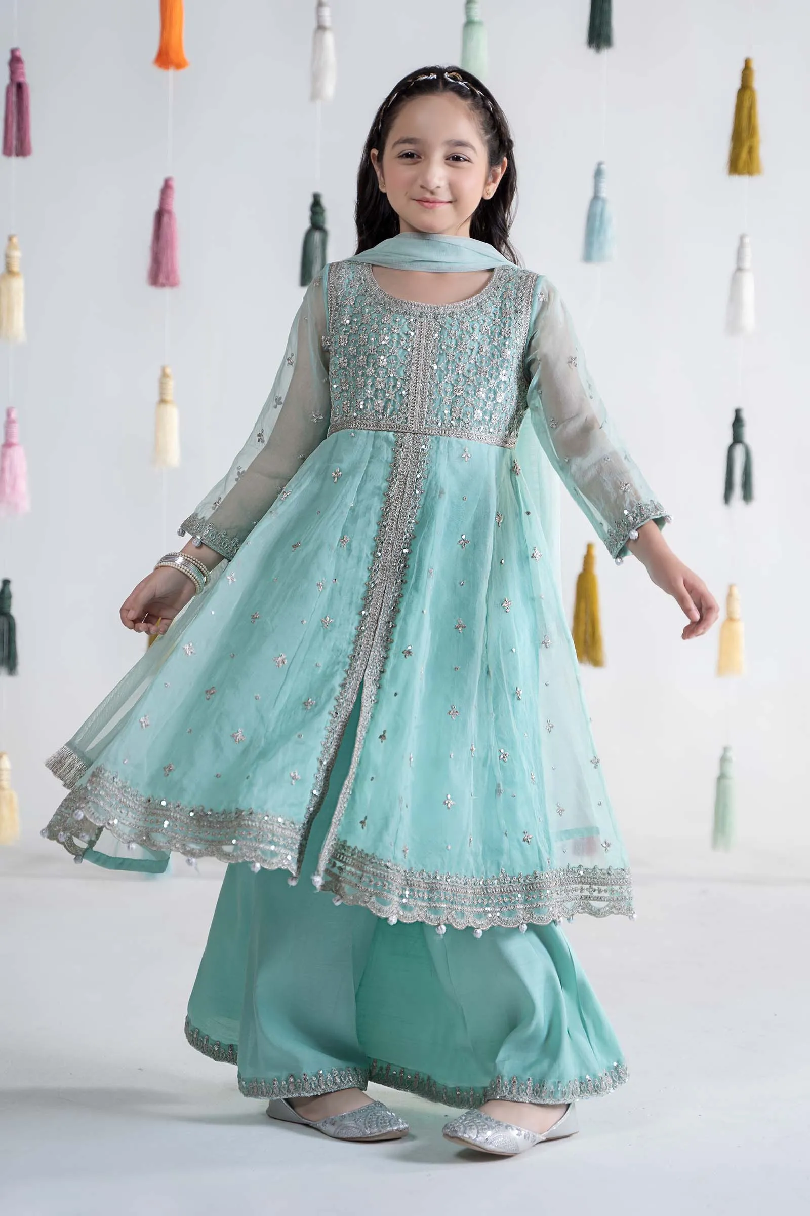 3 Piece Embroidered Organza Suit | MKS-EA24-32