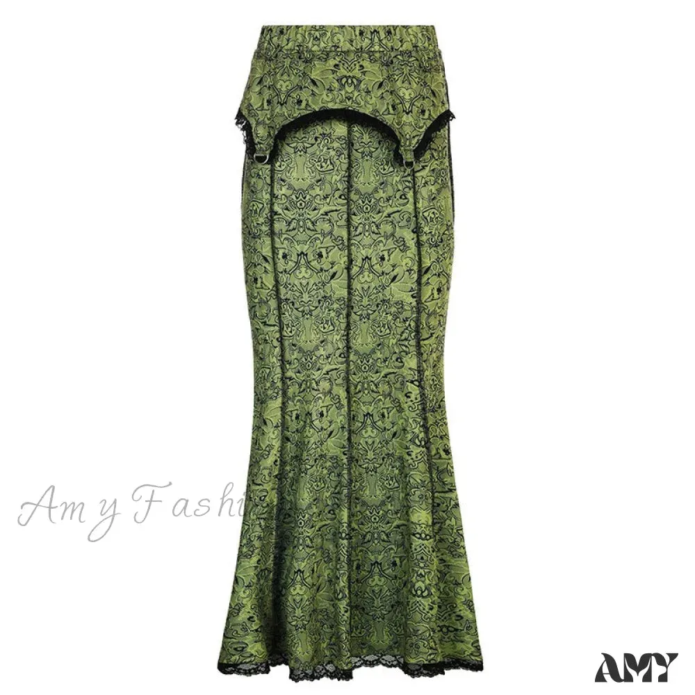 Amy Fashion - Vintage Long Floral Maxi Skirt