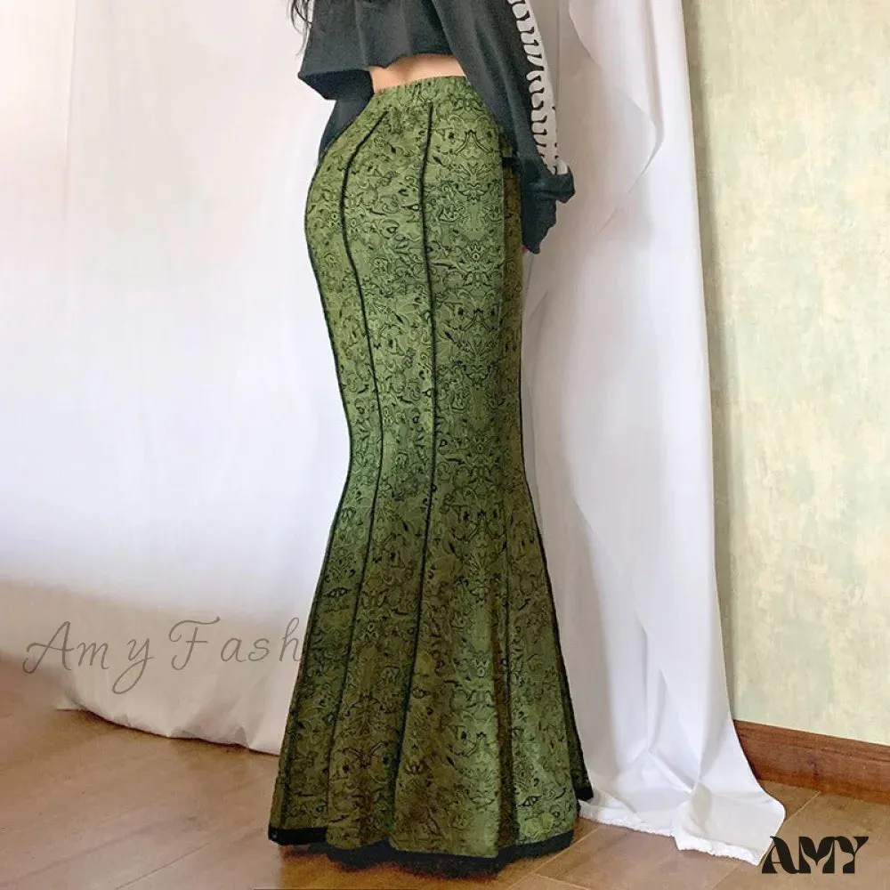 Amy Fashion - Vintage Long Floral Maxi Skirt