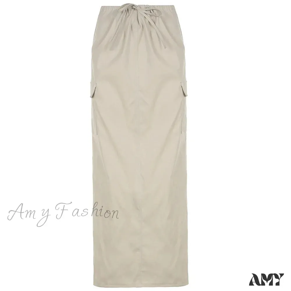 Amy Fashion - Vintage Long Floral Maxi Skirt