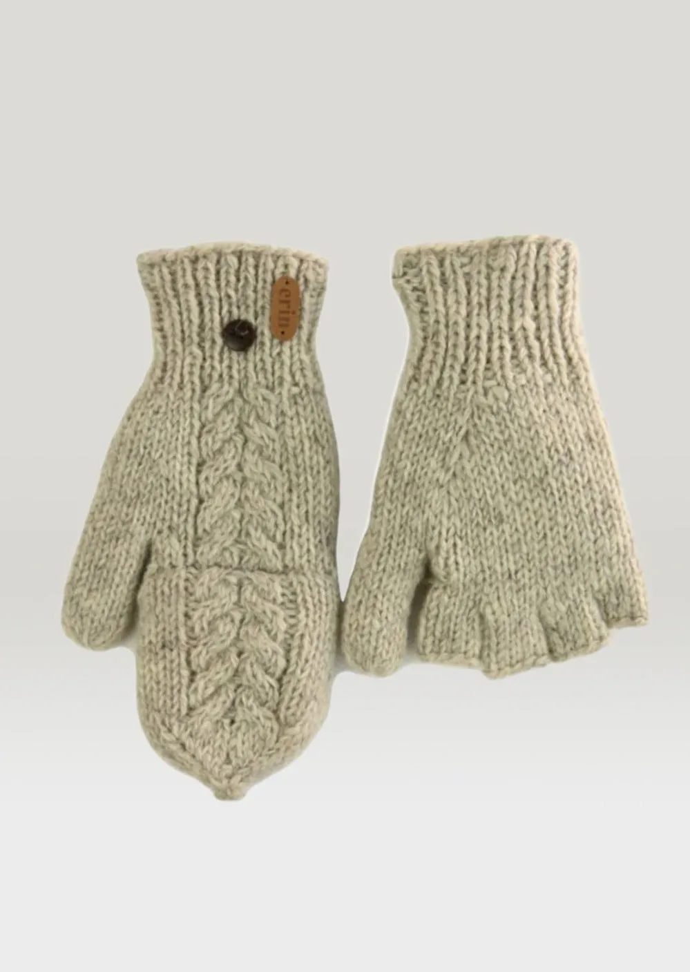 Aran Cable Hunter Gloves | Oatmeal