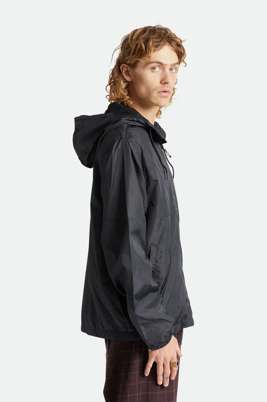 Claxton Crest Lightweight Zip Hood Jacket - Black/Black