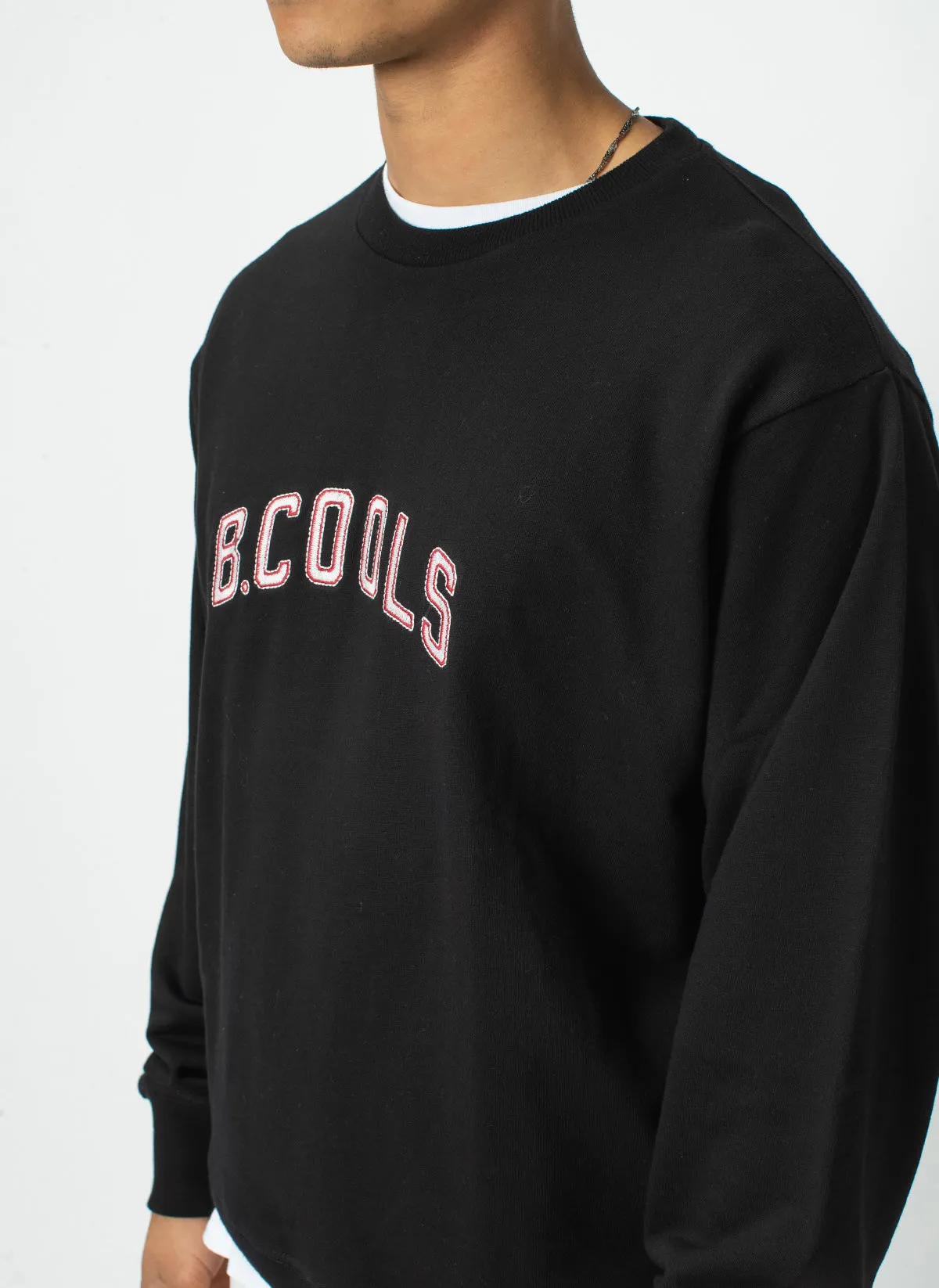 College Crew Sweatshirt Black