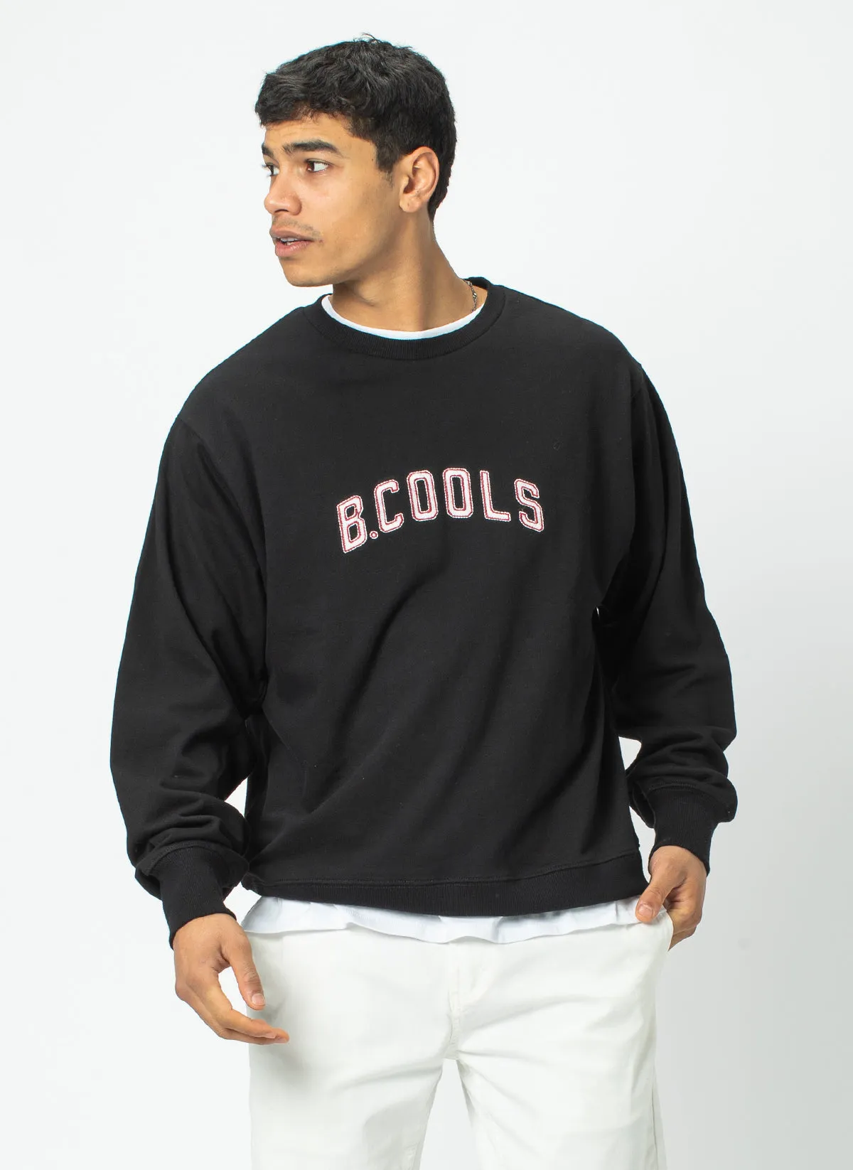 College Crew Sweatshirt Black