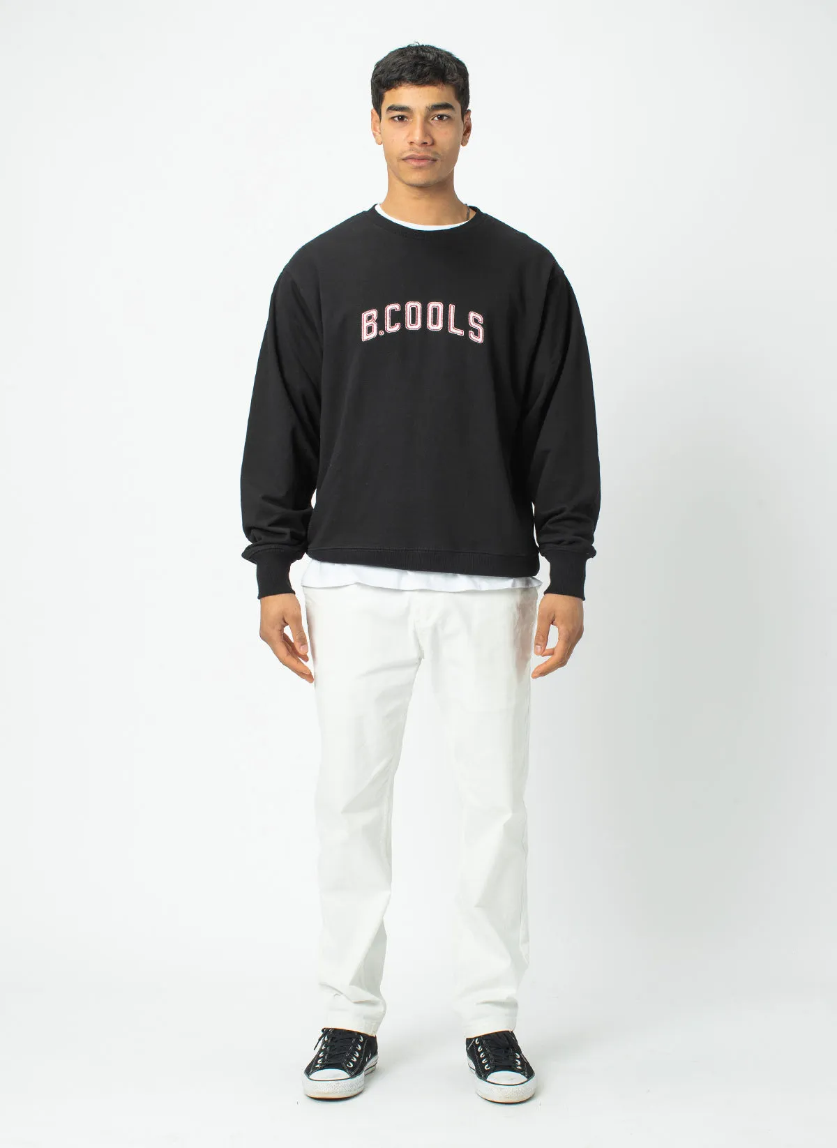 College Crew Sweatshirt Black