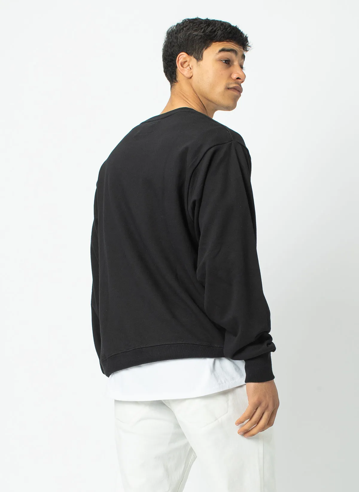 College Crew Sweatshirt Black