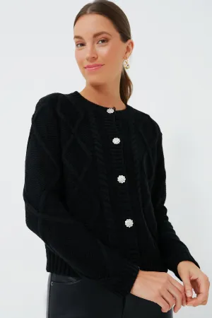 Crystal Button Victoria Long Sleeve Cardigan