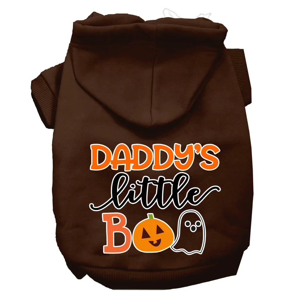 Daddy's Little Boo Screen Print Dog Hoodie Brown S