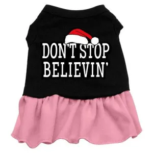 Don't Stop Believin' Screen Print Dress Black with Pink XL (16)