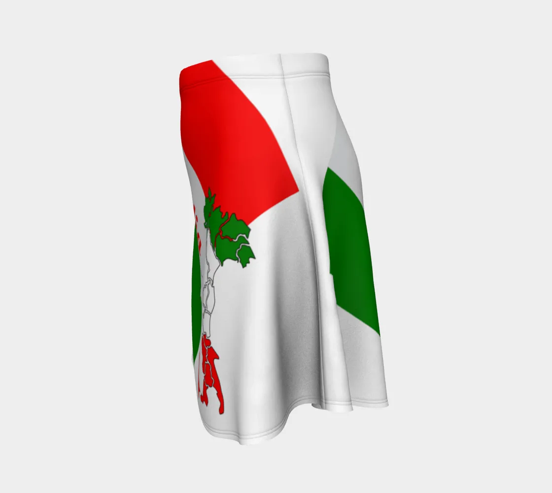 Elegant Italia - Italy Flag And Map White Flare Skirt