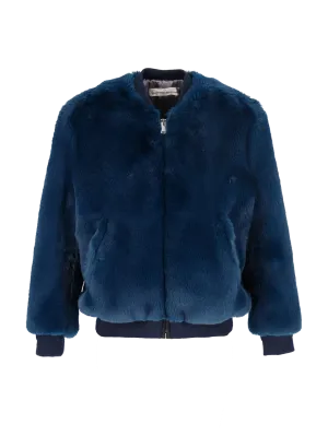 faux-fur bomber jacket