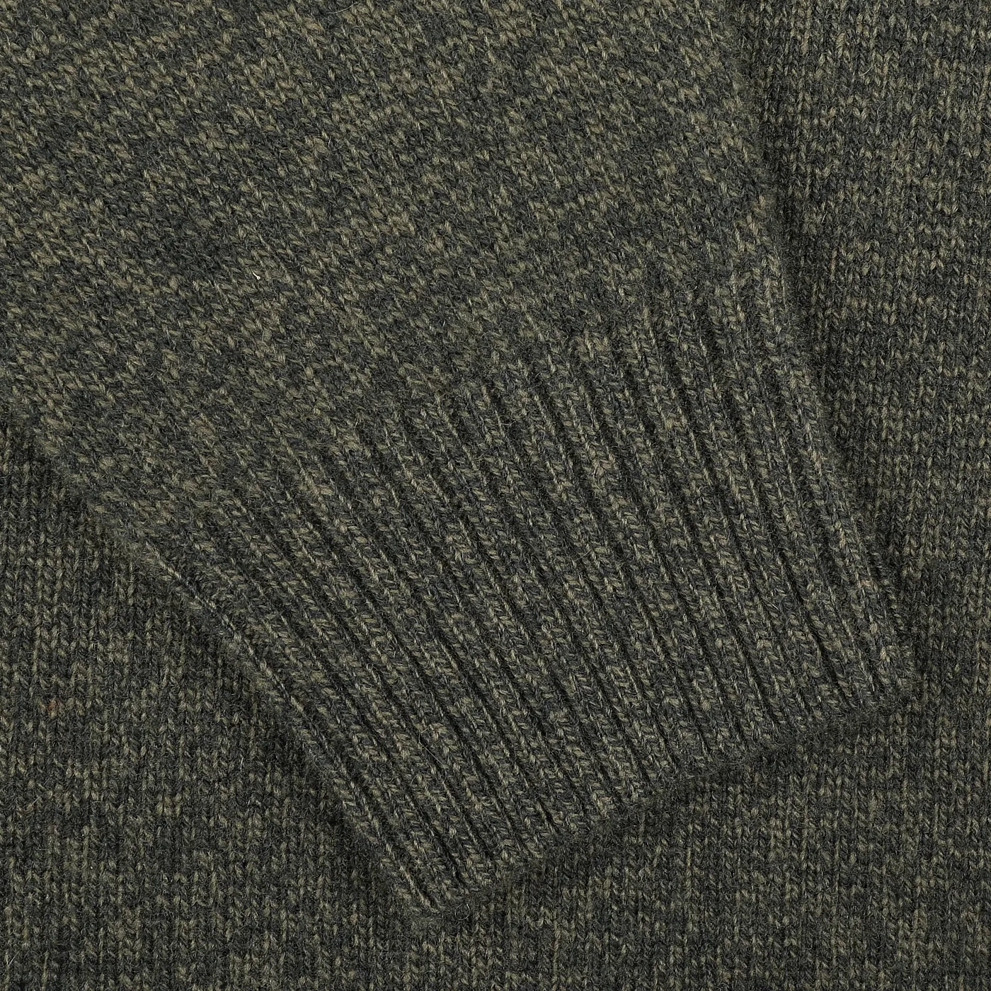 Green Melange Heavy Wool Cashmere Rollneck