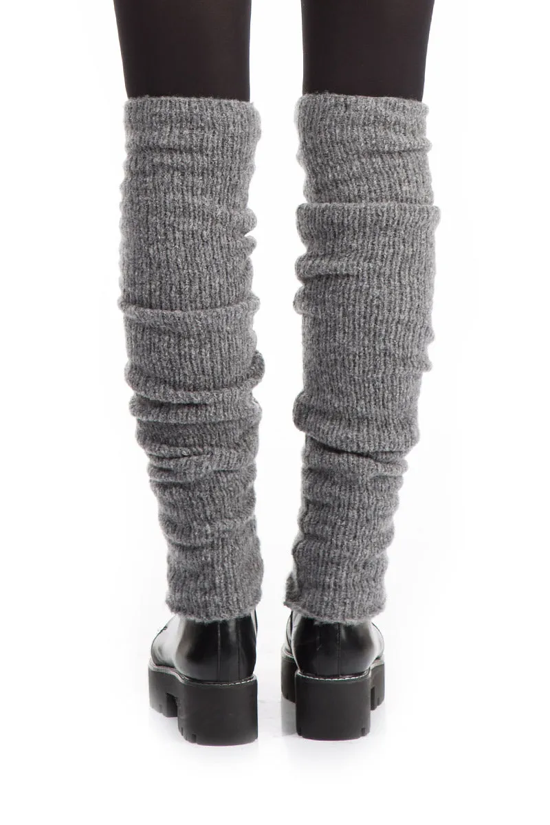 Grey Wool Leg Warmers