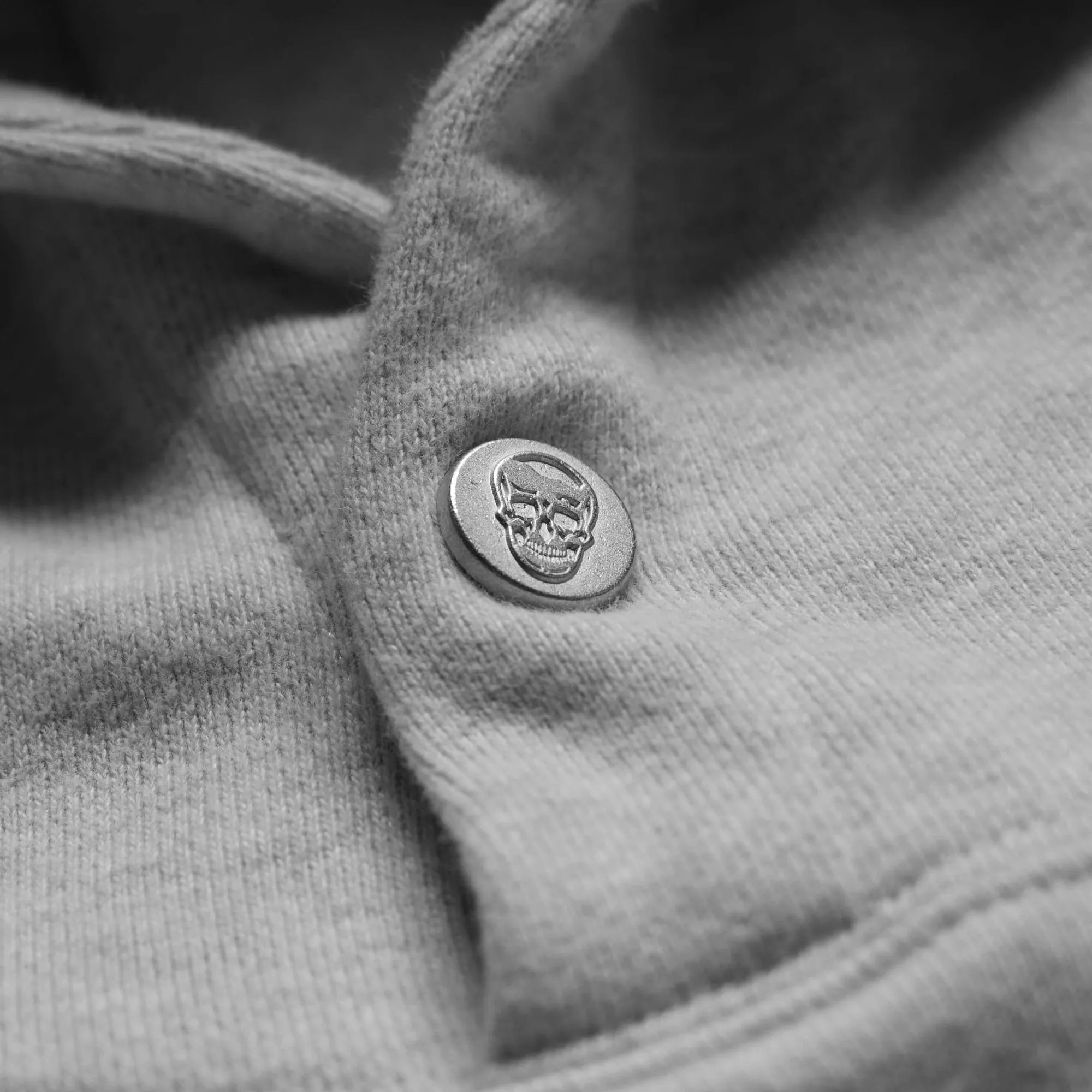 Heavyweight Core Skull Hoodie - Light Heather Gray