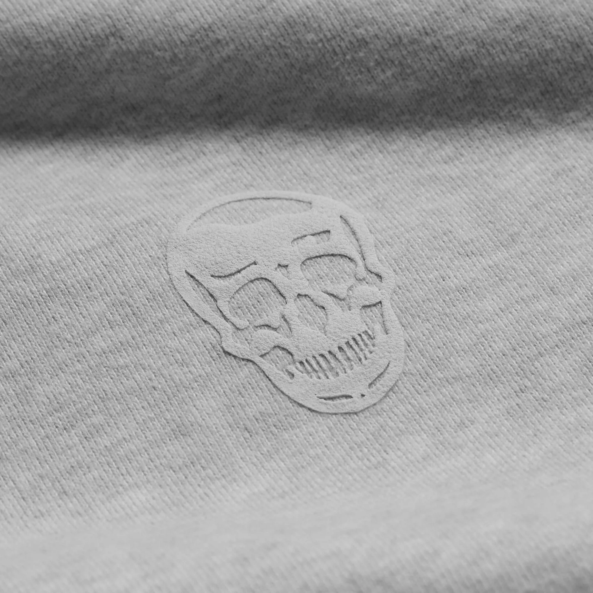 Heavyweight Core Skull Hoodie - Light Heather Gray