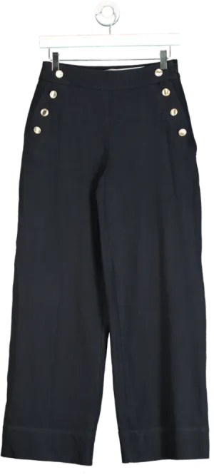 Hobbs Navy Wide Leg Trousers UK 12