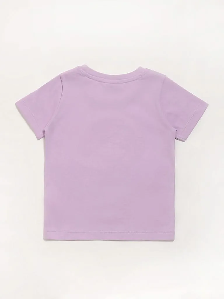 HOP Kids Lilac Embroidered T-Shirt