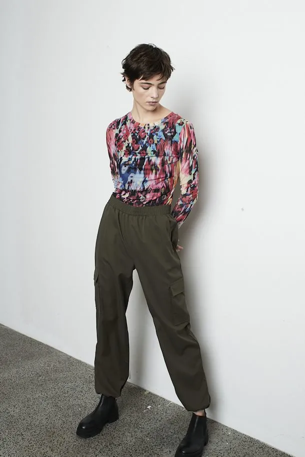 ICHI Kecia Dark Green Trousers