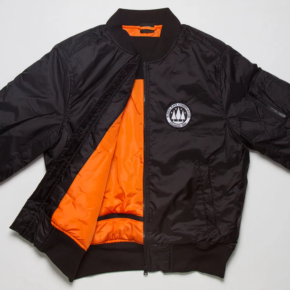 Illegal Rave - Padded Bomber Jacket - Black