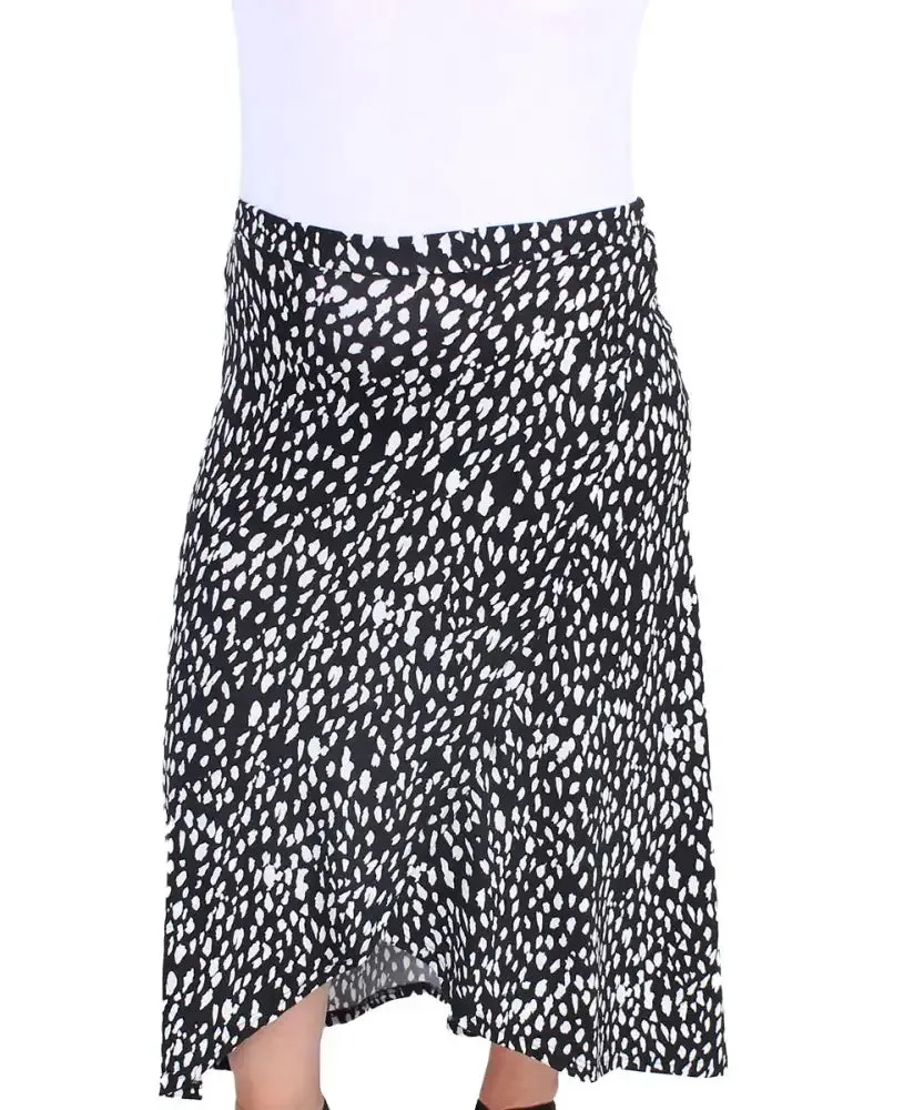 Ladies Printed Mock Slit Skirt