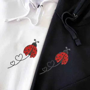 Ladybug Couple Sweatshirts - Custom Embroidered Matching Couple Hoodies