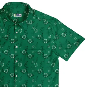 Leafy Green Dice Button Up Shirt