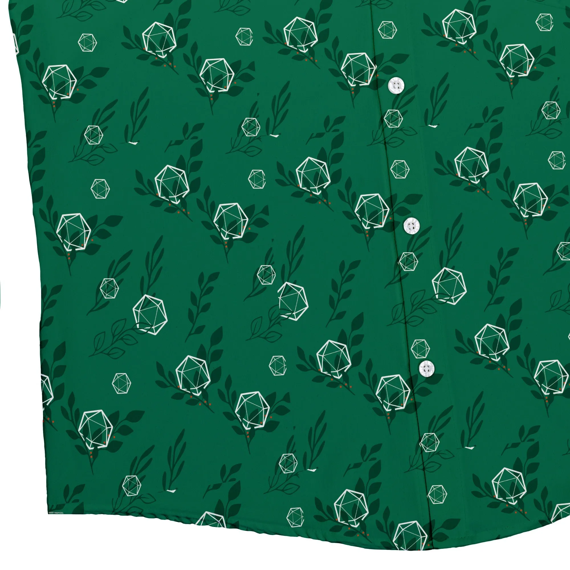 Leafy Green Dice Button Up Shirt