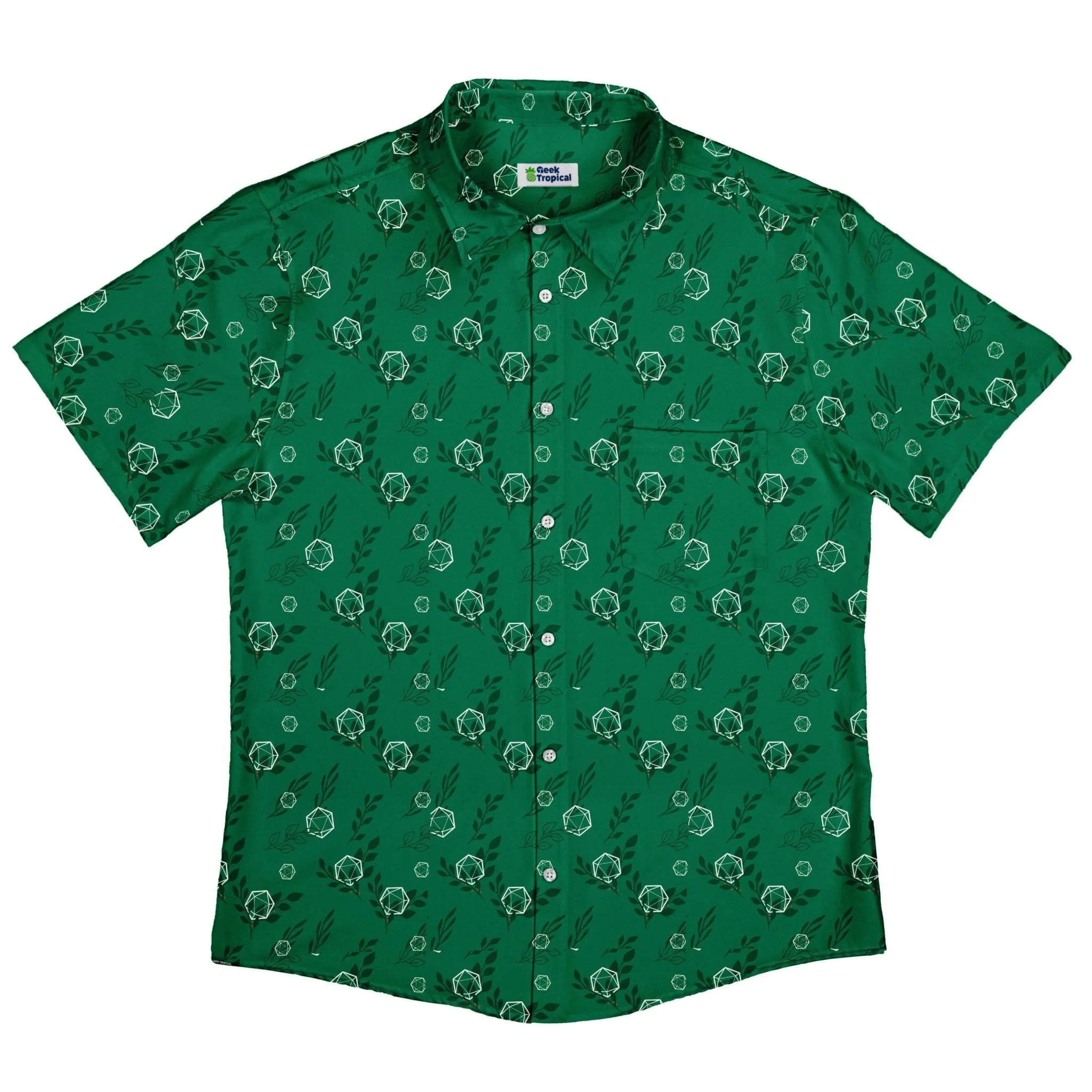 Leafy Green Dice Button Up Shirt