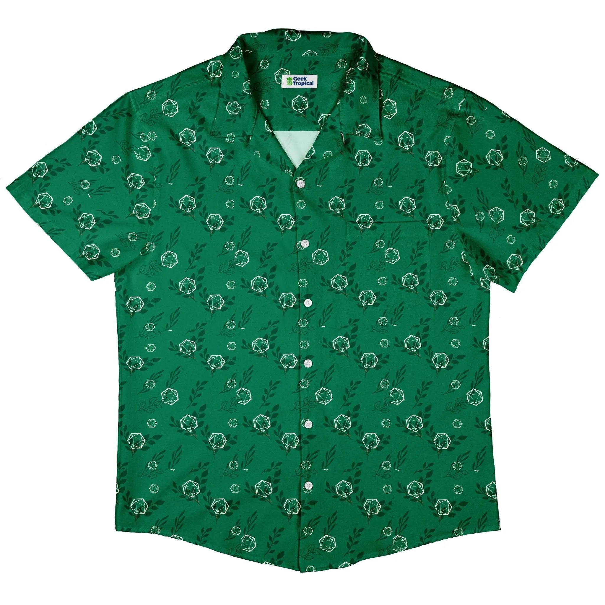 Leafy Green Dice Button Up Shirt