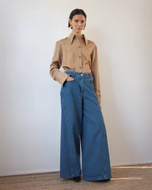 Linda Trousers Organic Cotton Denim Blue