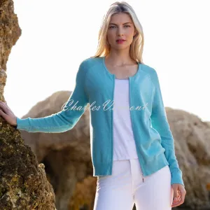 Marble Zip Cardigan - Style 7354-151 (Aqua)