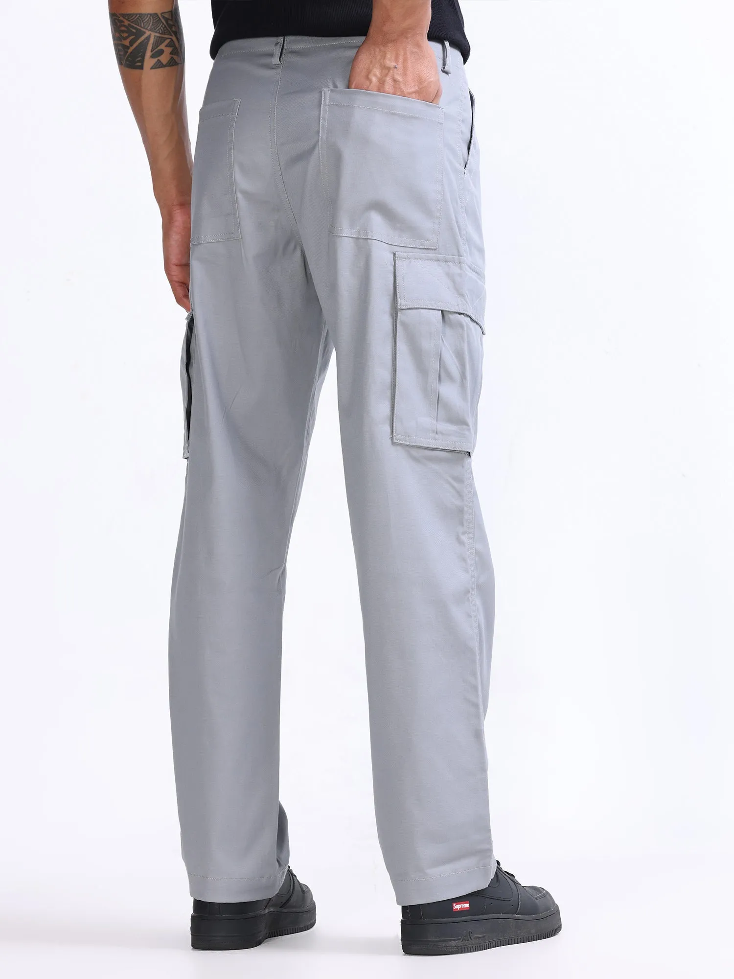 Mason Light Grey Relaxed Cargo