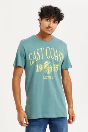 Men Teal Graphic T-Shirt