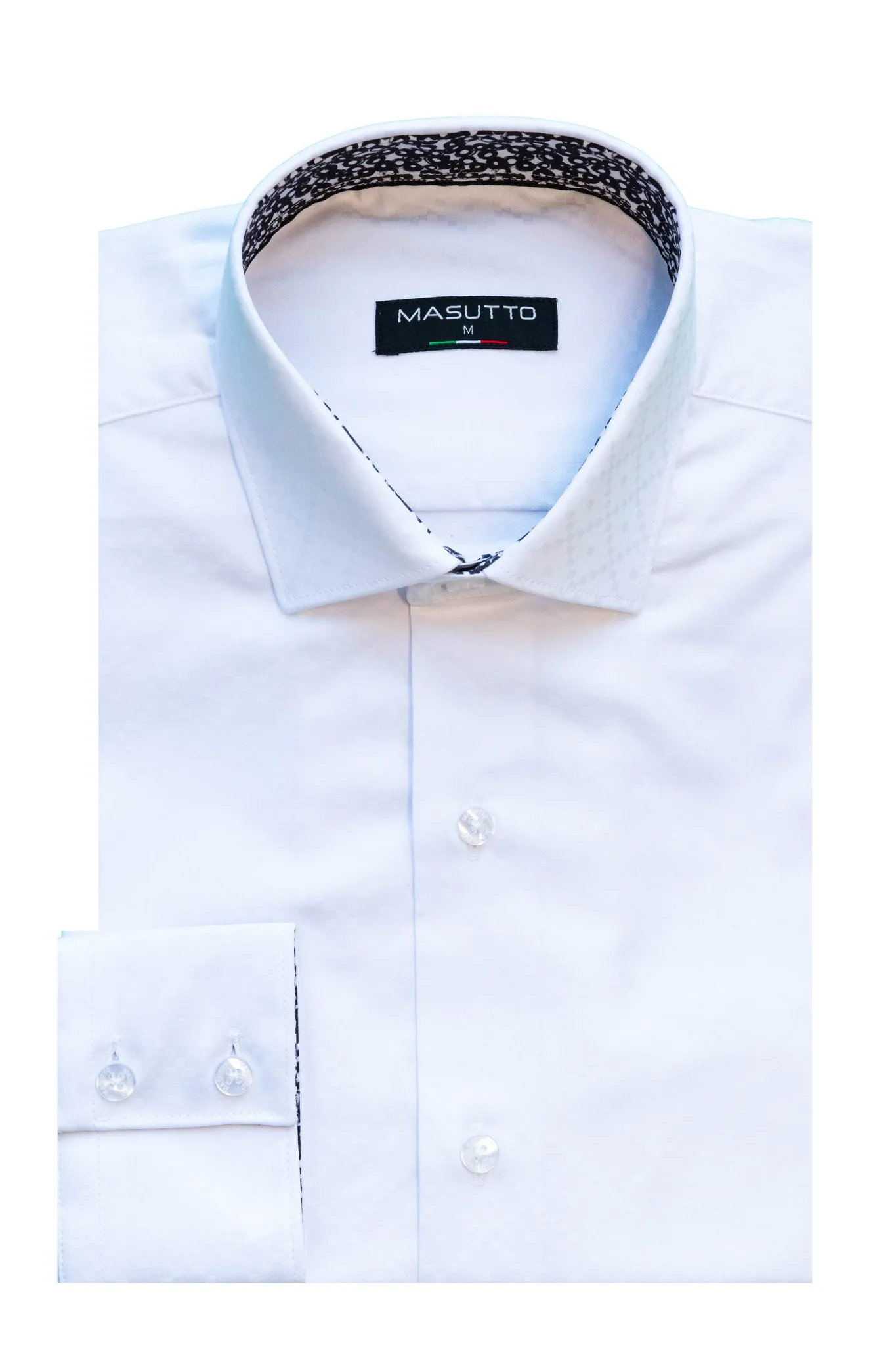 Men's Semi-Fitted Long Sleeve Button Down Shirt with Contrast Trim - 100% Cotton | JAVI/05