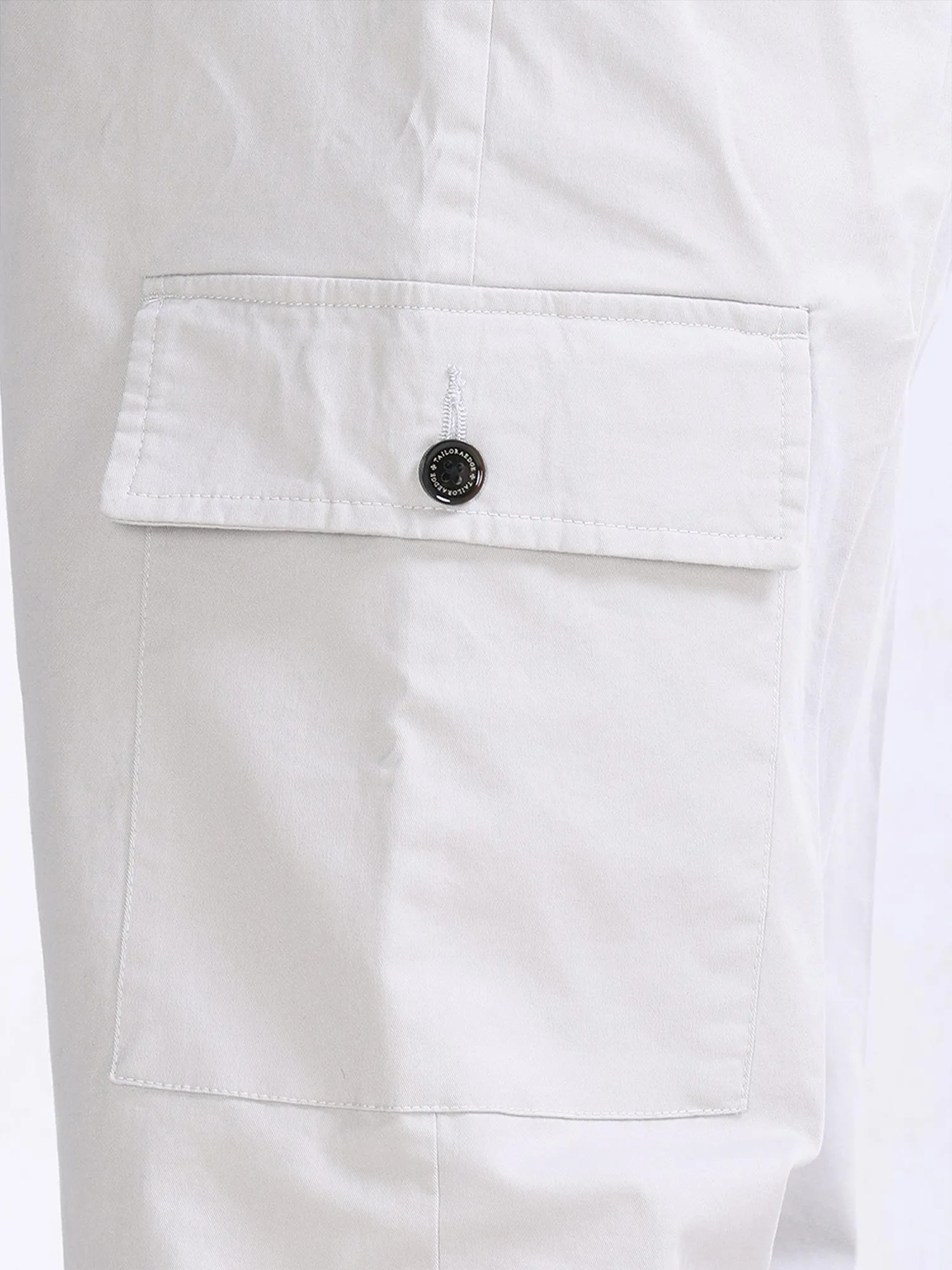 Milano Double Pleated Powder White Relaxed Cargo