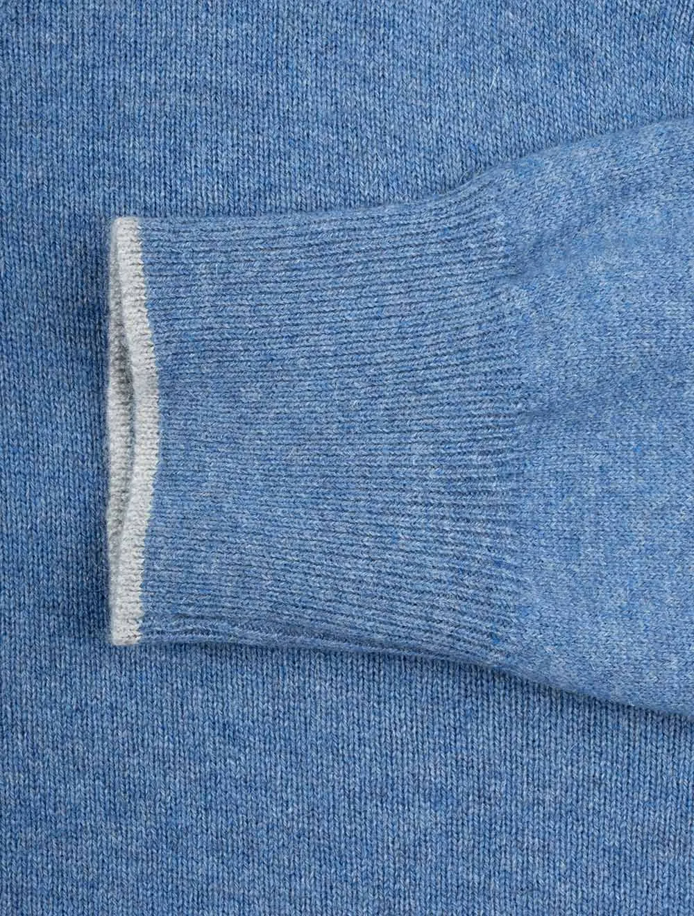 Mock Zip Alcantara Knitwear Blue