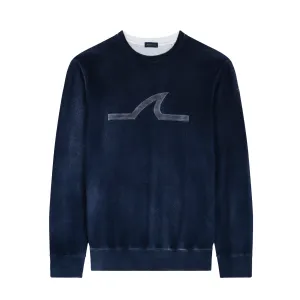 Navy Cotton Signature Sweatshirt