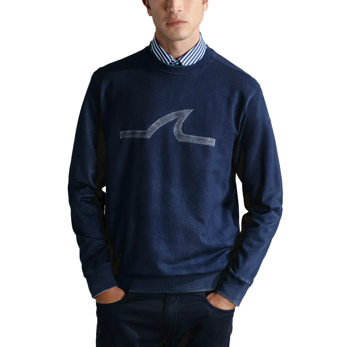 Navy Cotton Signature Sweatshirt