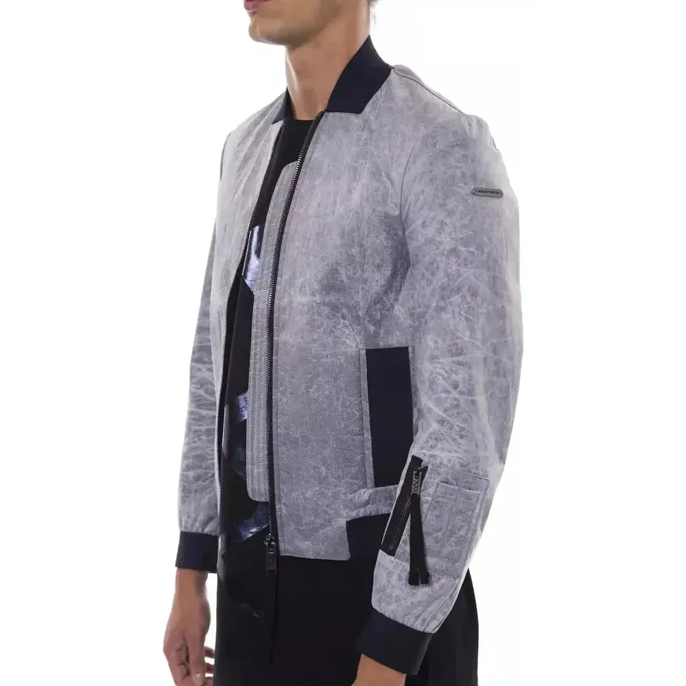 Nicolo Tonetto Gray Polyester Men Bomber Jacket