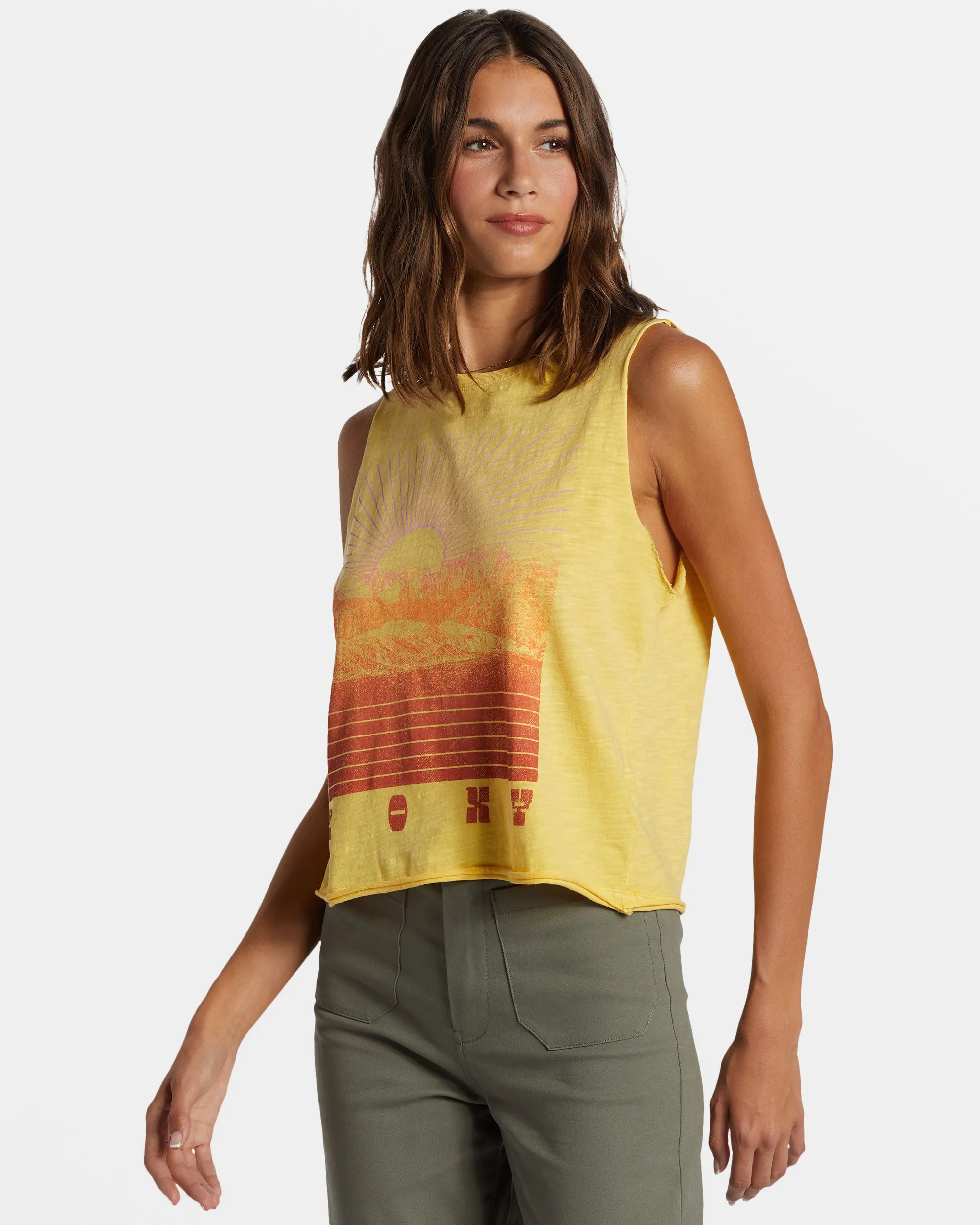 Paradise Peaks HLMT 2.0 Cropped Tank Top - Cornsilk