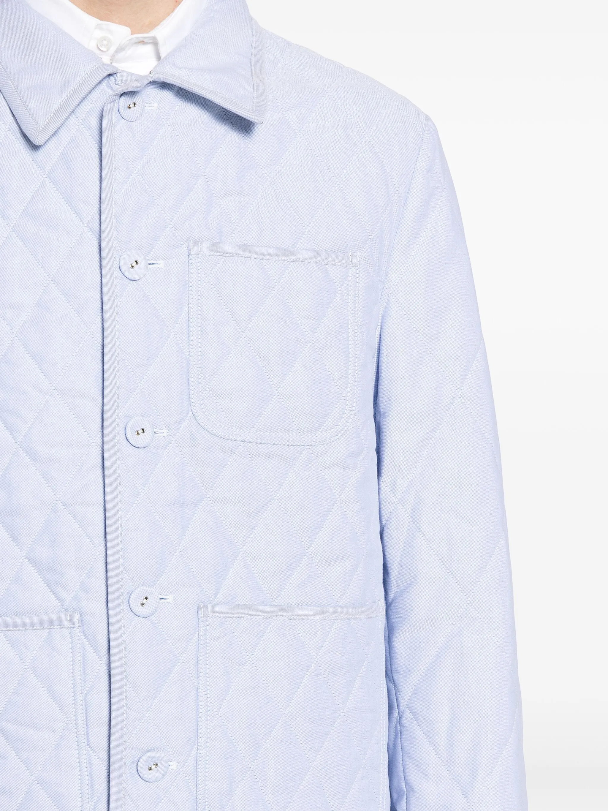 Quilted Down Oxford Shirt Jacket