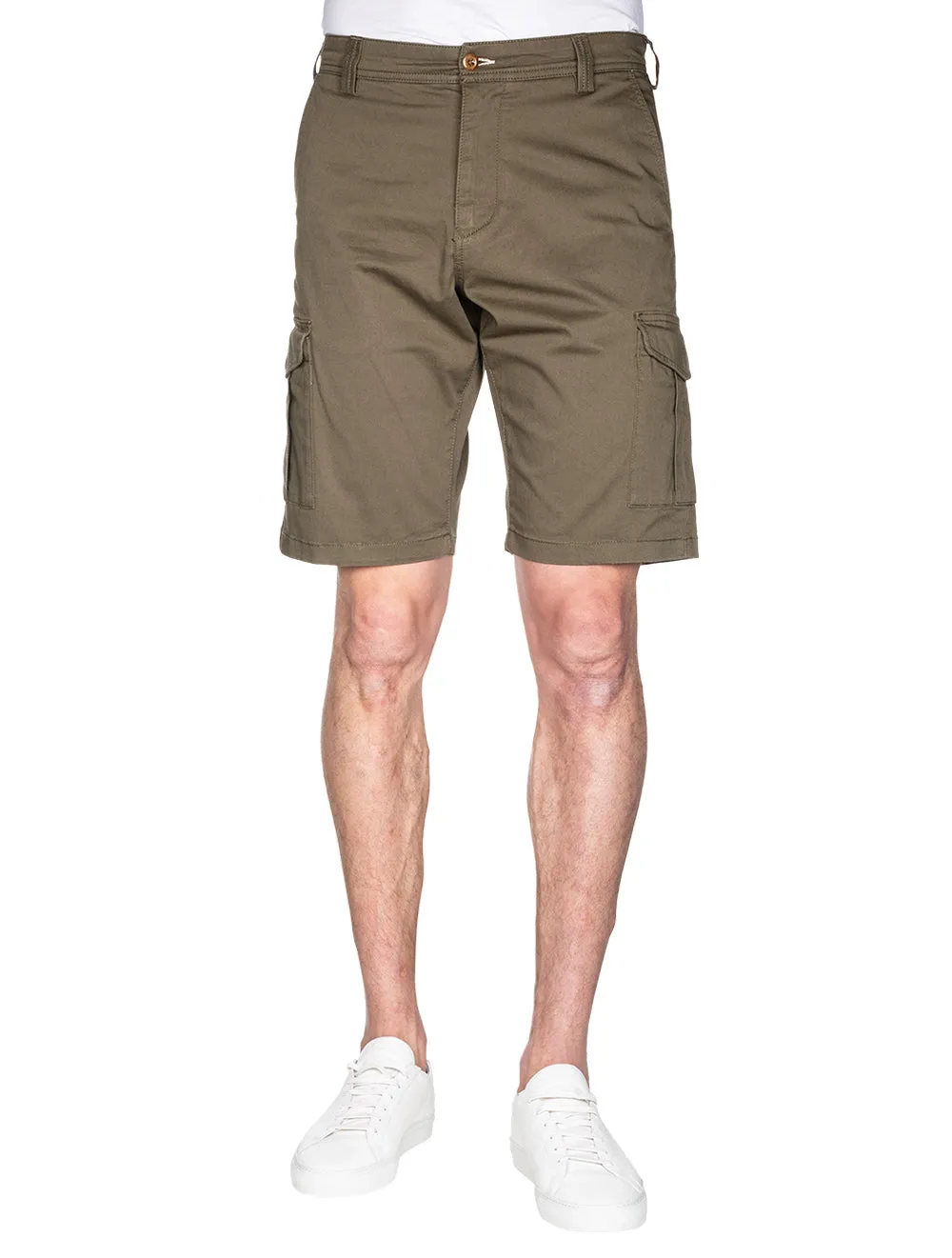 Relaxed Fit Twill Utility Shorts Dark Leaf