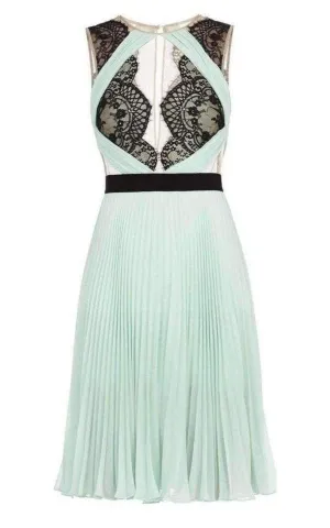 Scalloped Edge Pleated Dress