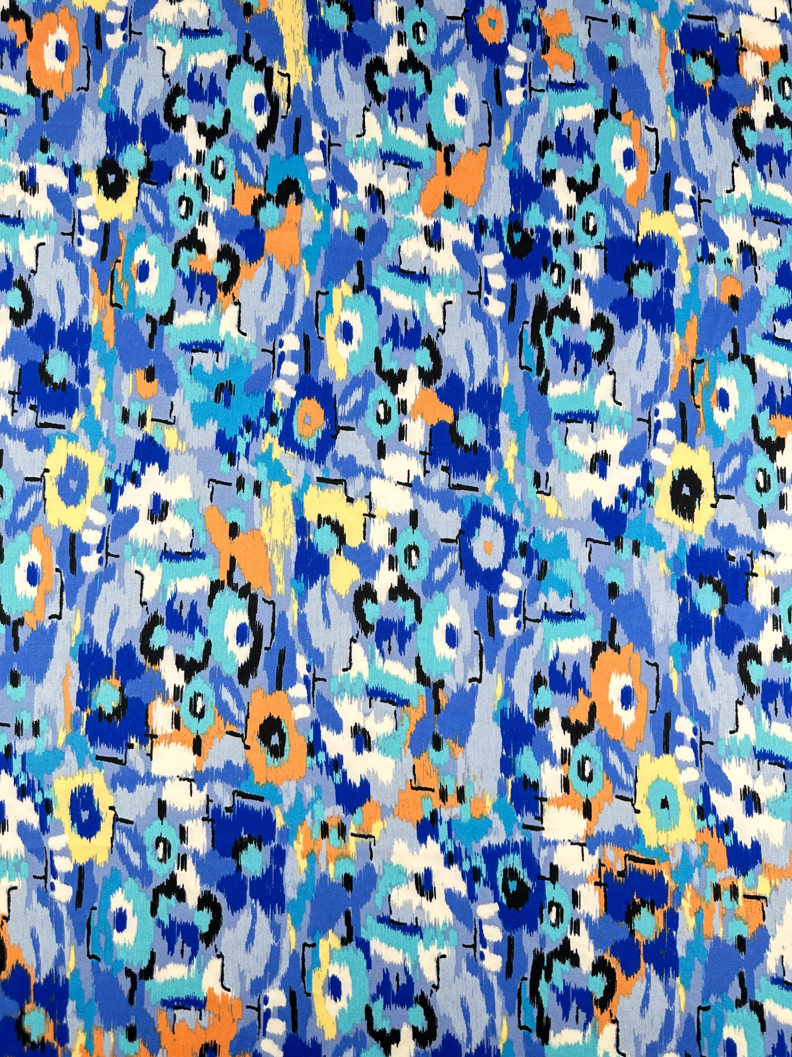 Silky Satin - Cool Abstract - 150cm