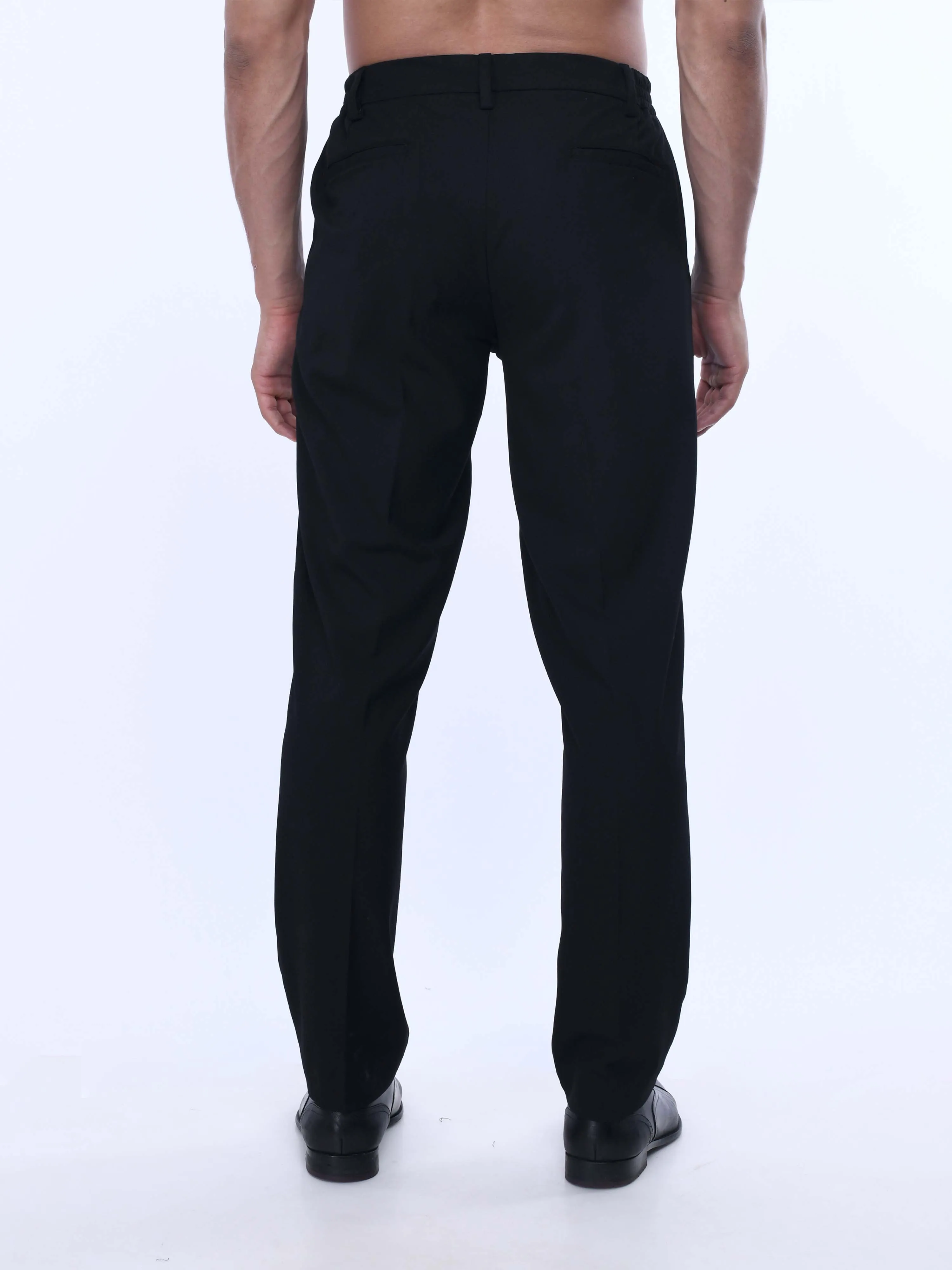 Soft Handle Tailored Black Trousers