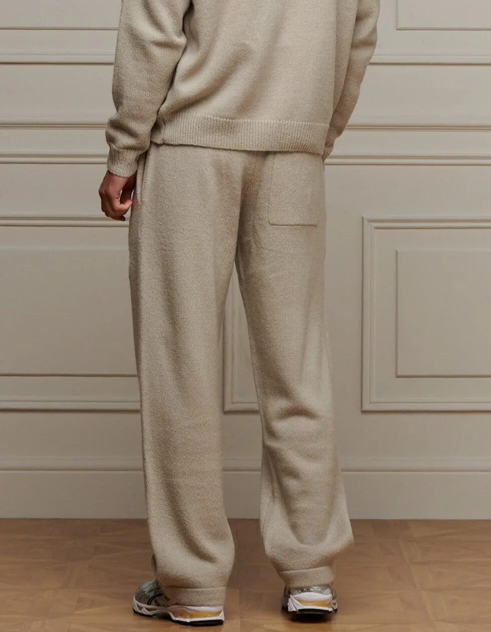 Taupe Mohair Knit Jogger